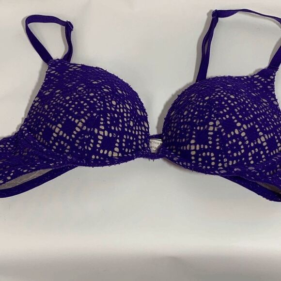 Victoria's Secret Other - Victoria's Secret Push Up Purple Crotched 34A Bra